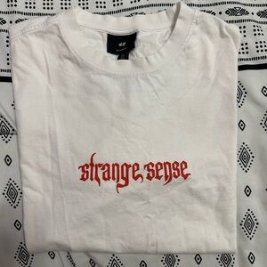 H&M Men’s Loose Fit Printed White Large T-Shirt